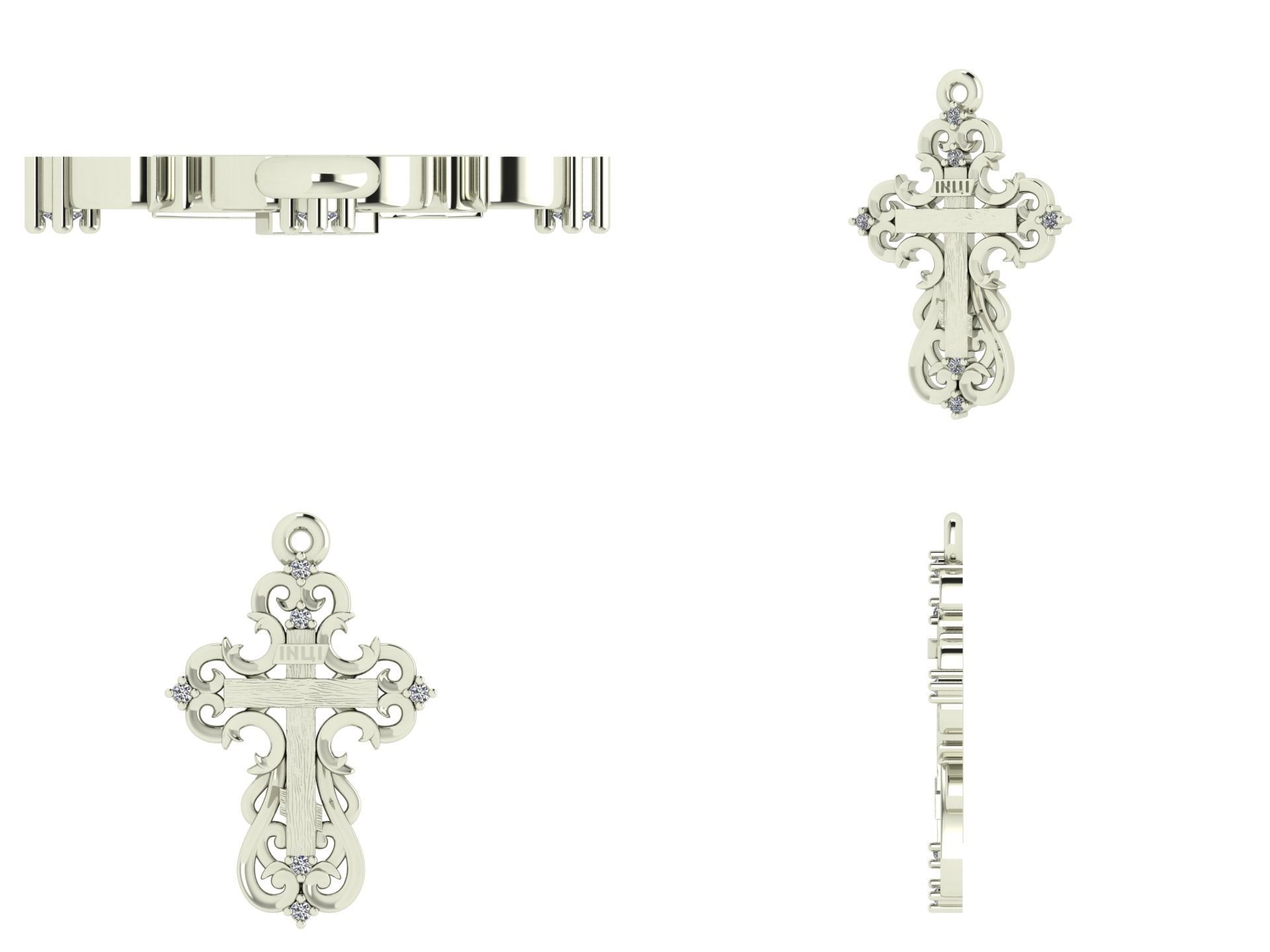 Pendant od 15 cross 3D print model_5