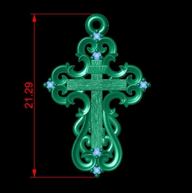 Pendant od 15 cross 3D print model_10