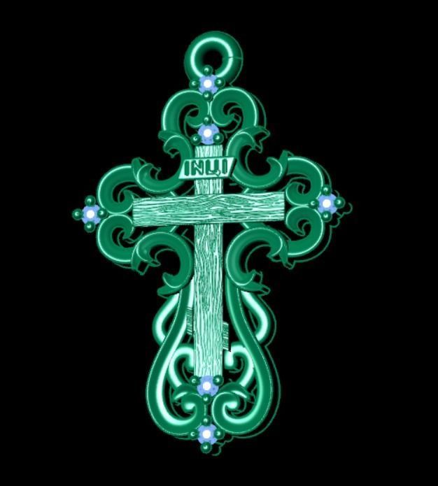 Pendant od 15 cross 3D print model_7