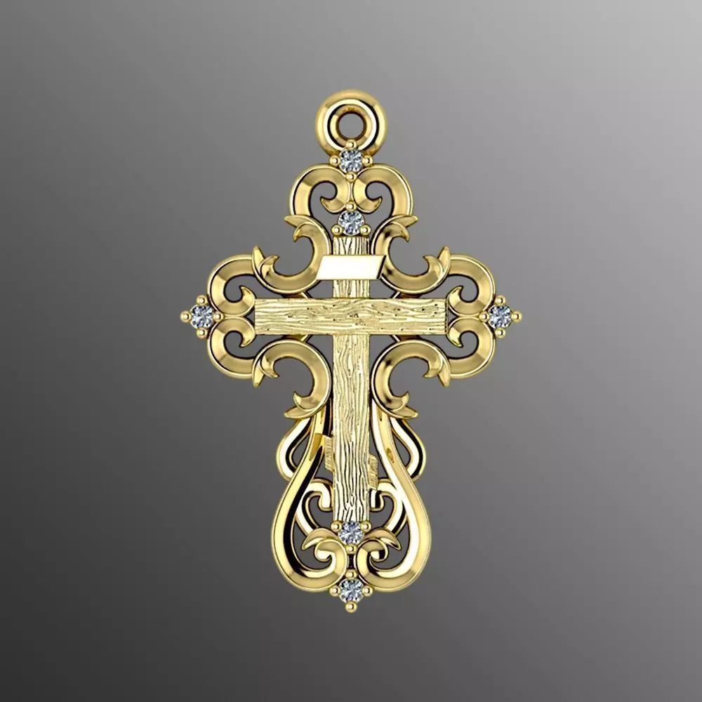 Pendant od 15 cross 3D print model_0