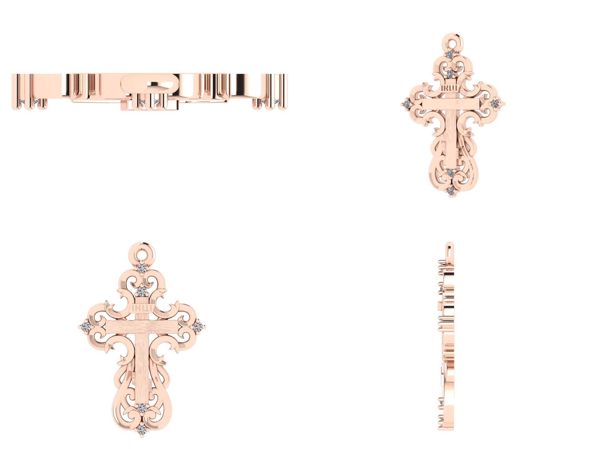 Pendant od 15 cross 3D print model_3