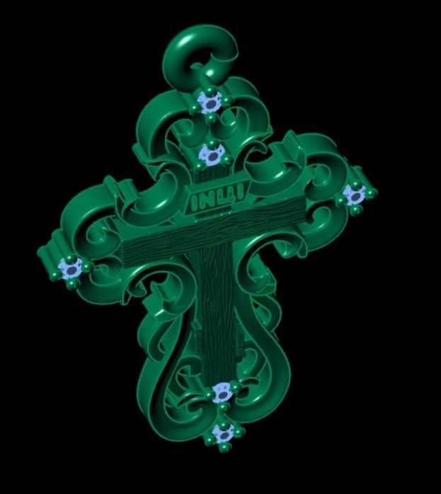 Pendant od 15 cross 3D print model_8