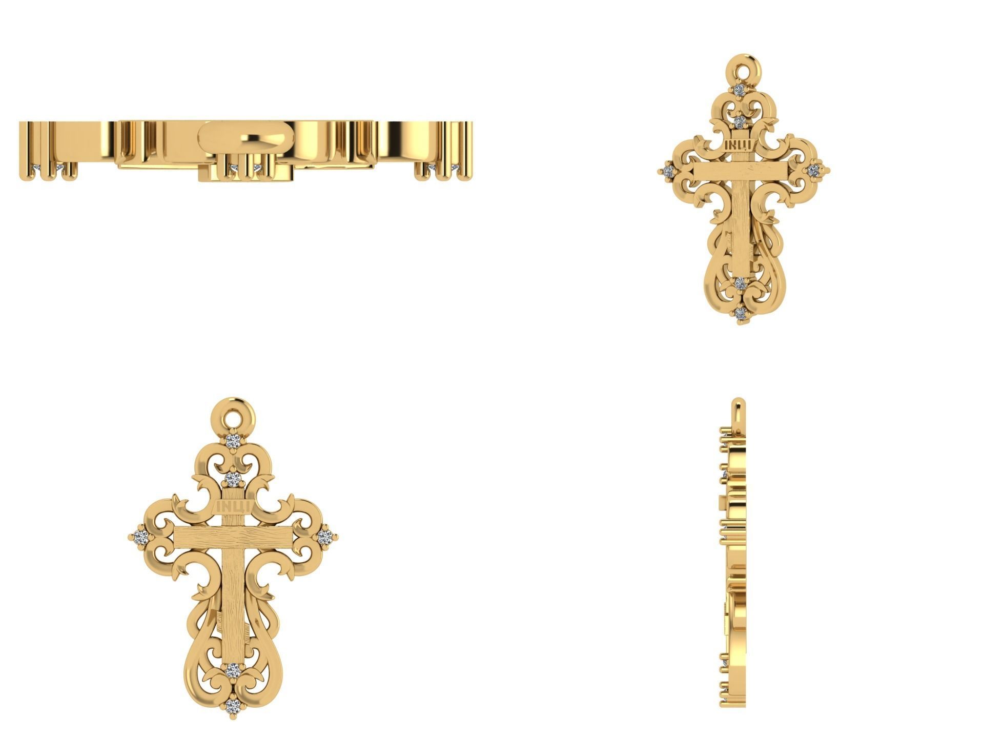 Pendant od 15 cross 3D print model_4