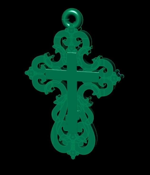 Pendant od 15 cross 3D print model_12