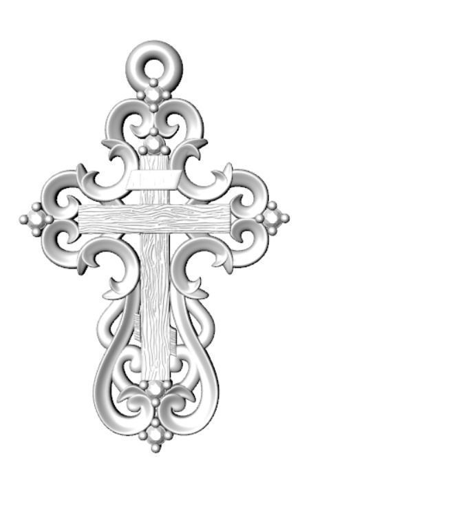 Pendant od 15 cross 3D print model_19