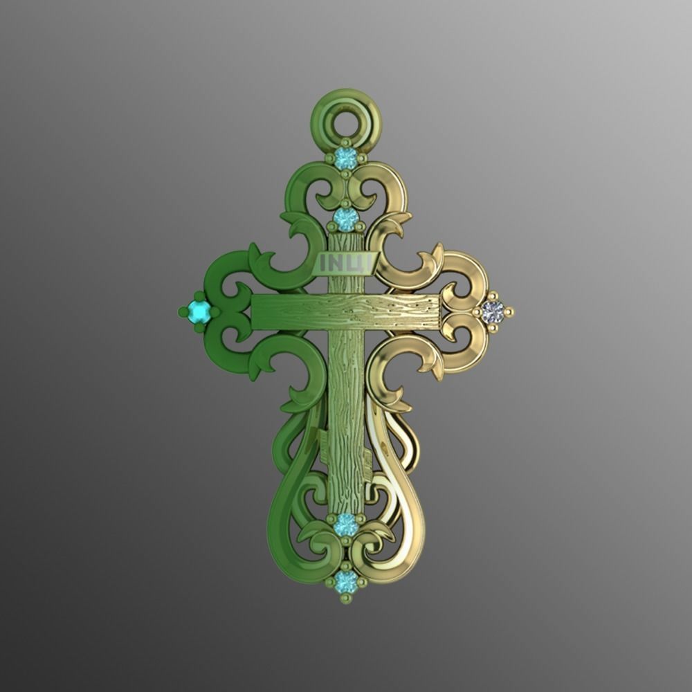 Pendant od 15 cross 3D print model_1