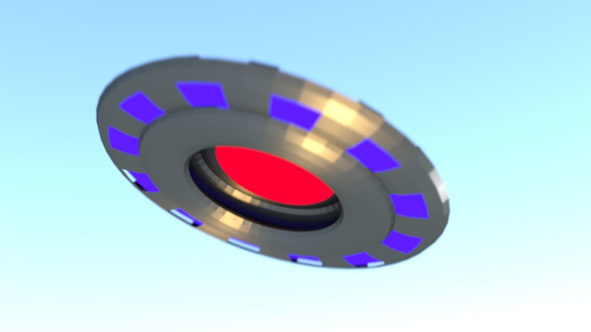 UFO Craft Animated  Low-poly 3D model_3