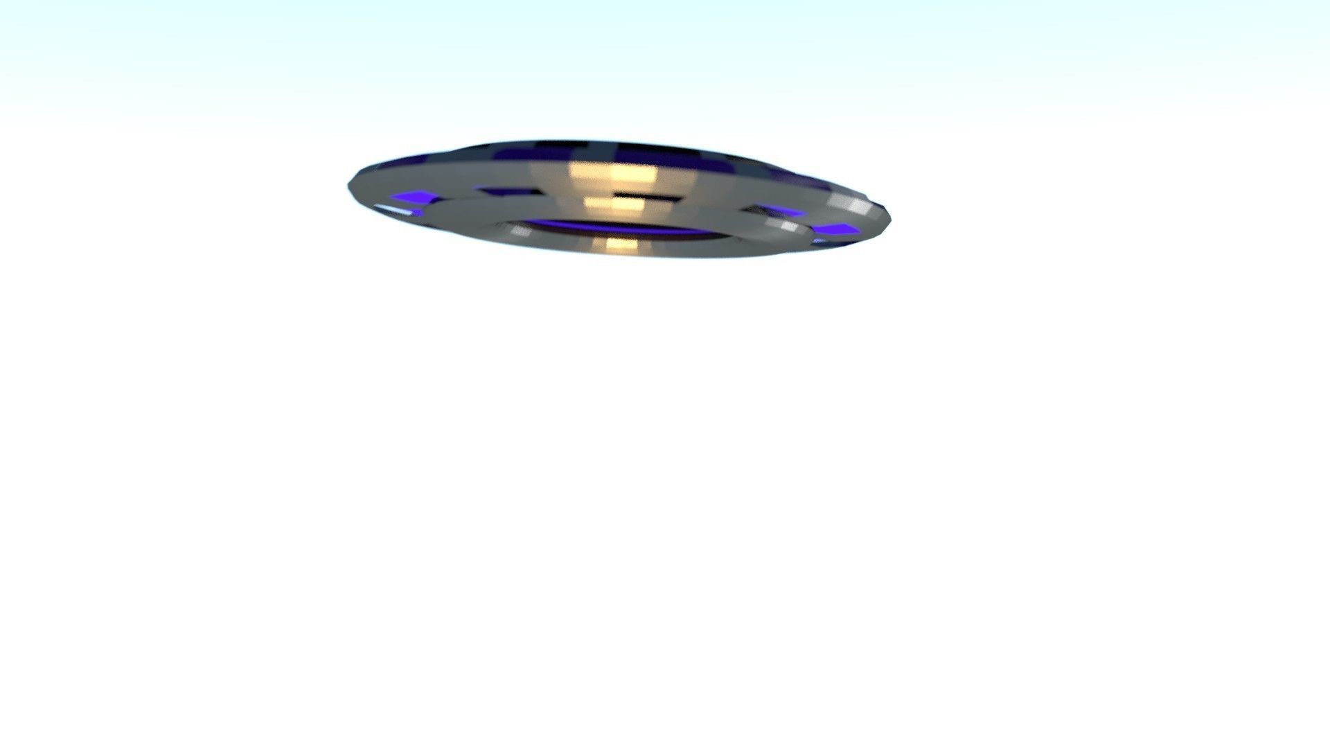 UFO Craft Animated  Low-poly 3D model_5