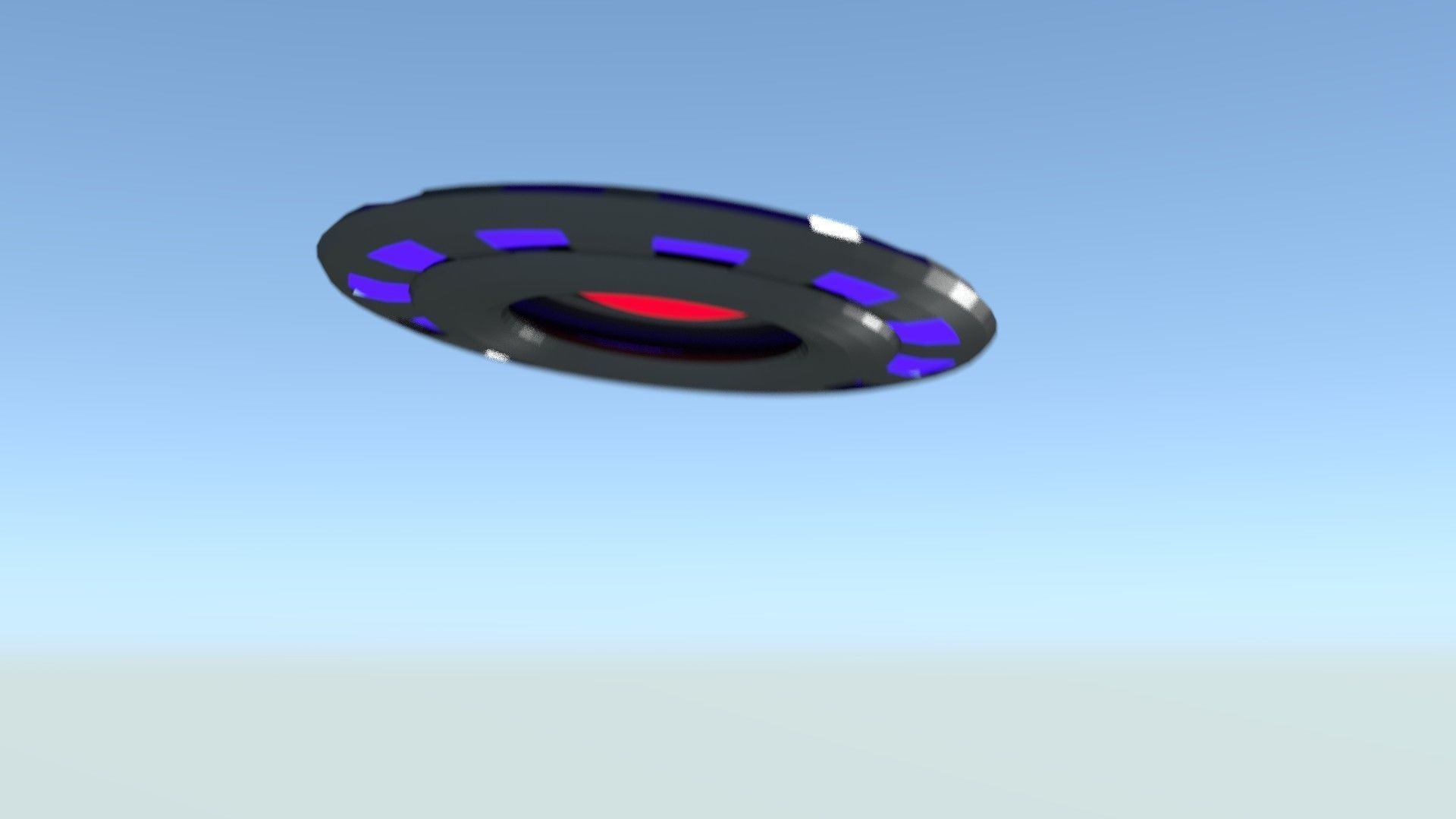 UFO Craft Animated  Low-poly 3D model_2