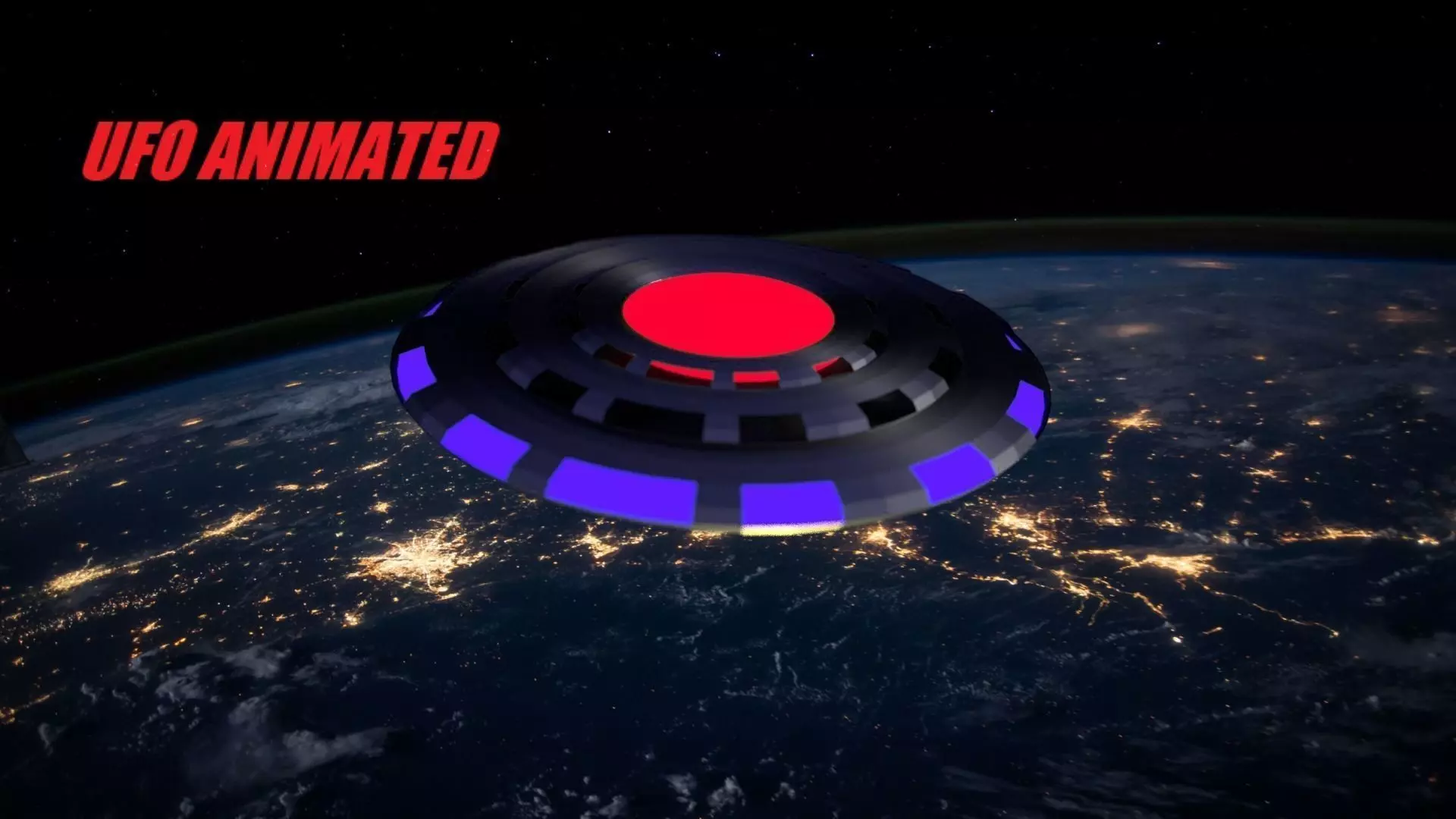 UFO Craft Animated  Low-poly 3D model_0