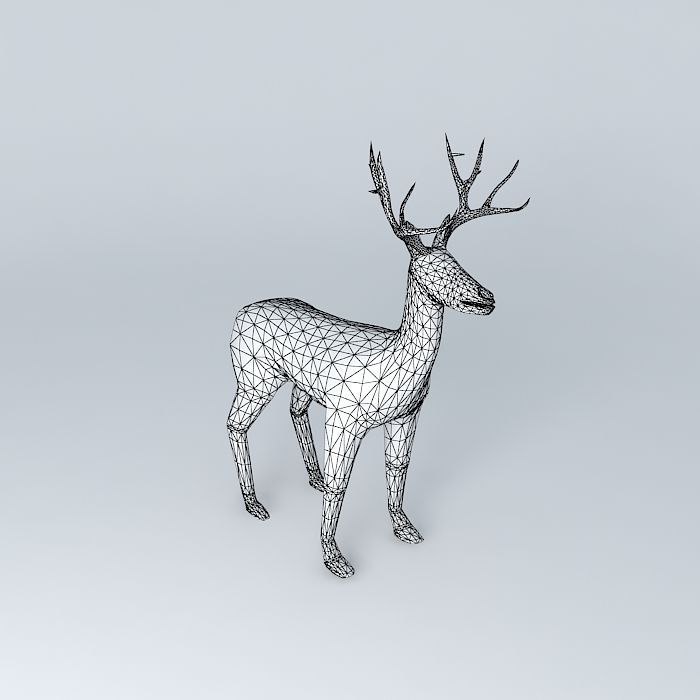 Deer with rack Free 3D model_3