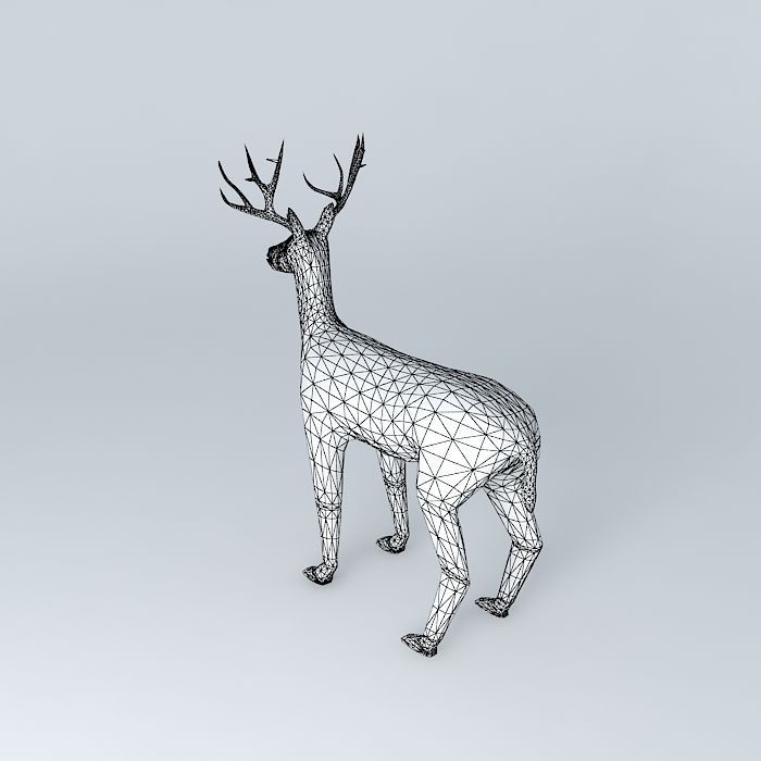 Deer with rack Free 3D model_4
