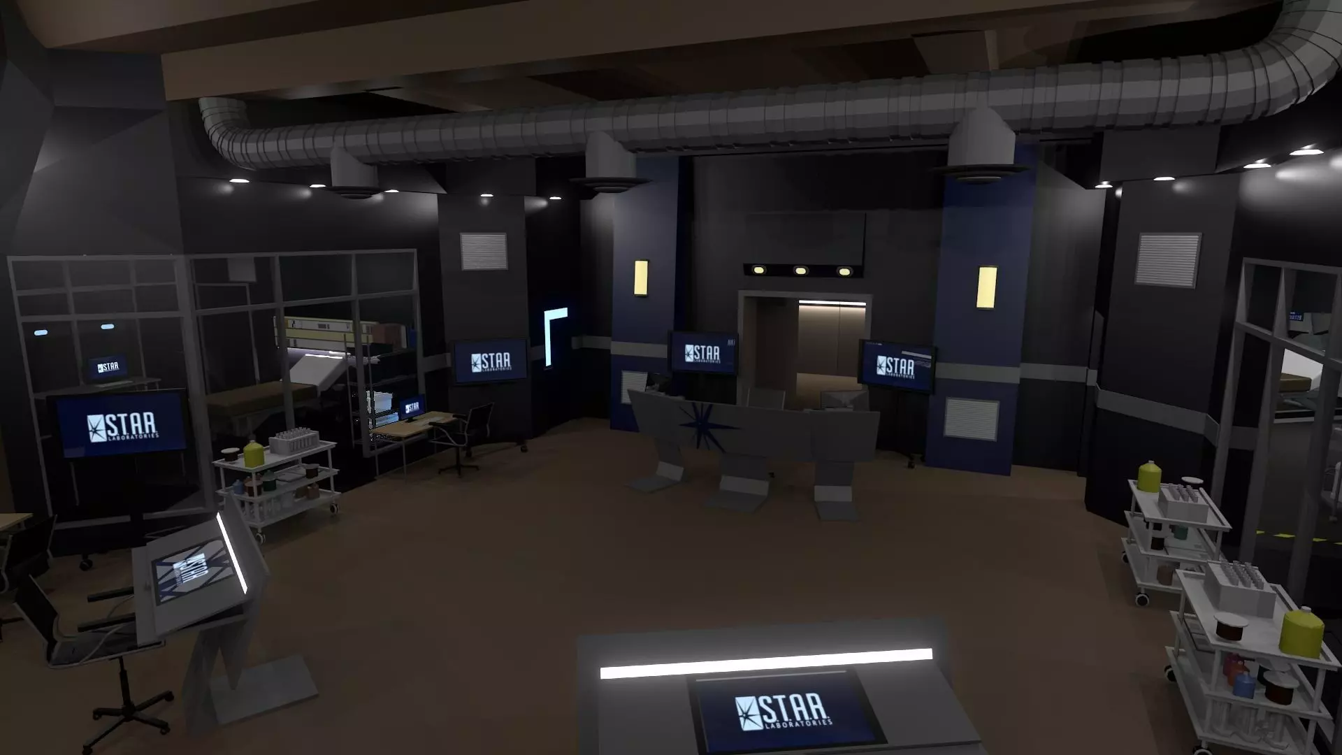 Cortex-Corridors-hall from STAR Labs Low-poly 3D model_0