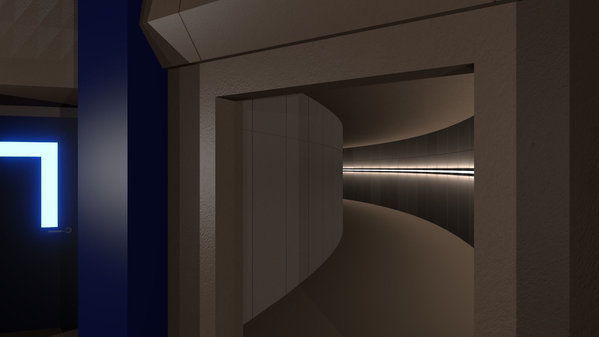 Cortex-Corridors-hall from STAR Labs Low-poly 3D model_9