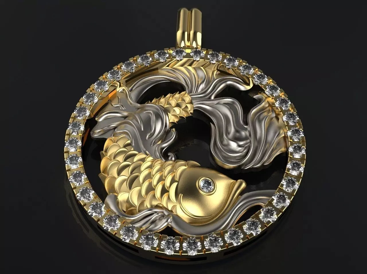 Pendant Pisces 3D print model_0