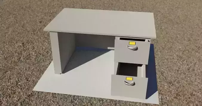 Metal Desk 1 3D model