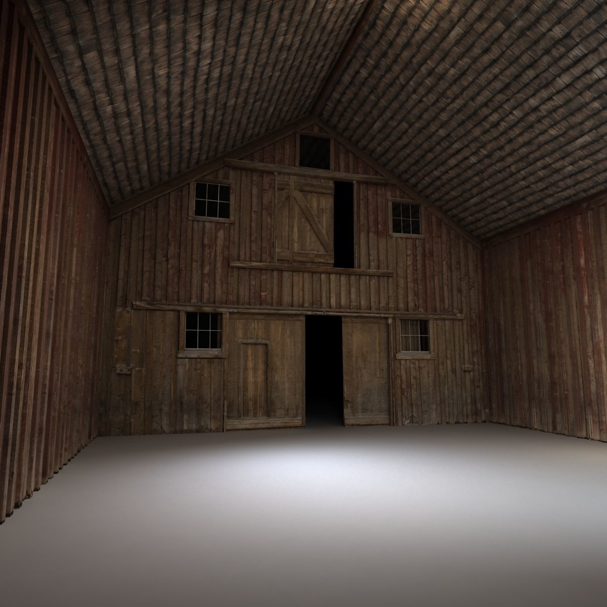 Old Red Barn Interior Low-poly 3D model_11