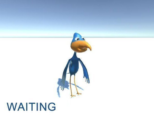 Animated Cartoon Bird - Game Ready Low-poly 3D model_7