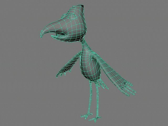 Animated Cartoon Bird - Game Ready Low-poly 3D model_10