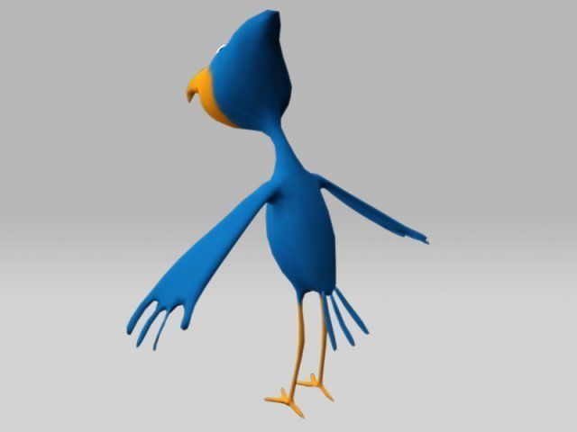 Animated Cartoon Bird - Game Ready Low-poly 3D model_8