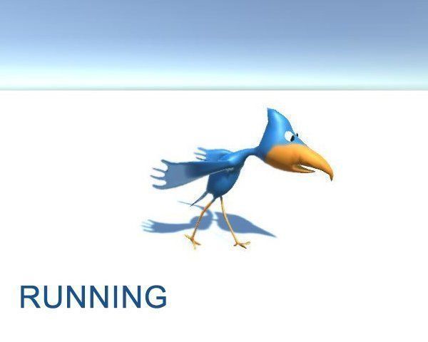 Animated Cartoon Bird - Game Ready Low-poly 3D model_5