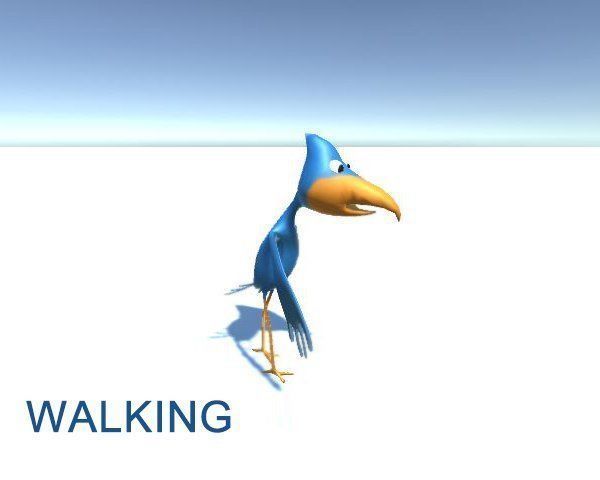 Animated Cartoon Bird - Game Ready Low-poly 3D model_6
