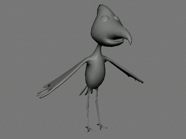 Animated Cartoon Bird - Game Ready Low-poly 3D model_9