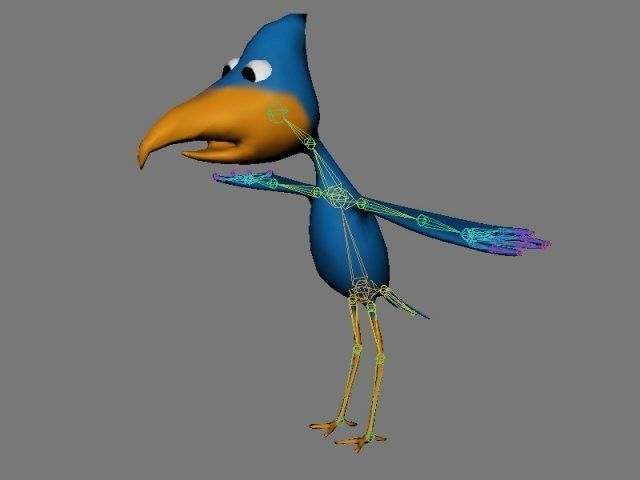 Animated Cartoon Bird - Game Ready Low-poly 3D model_13