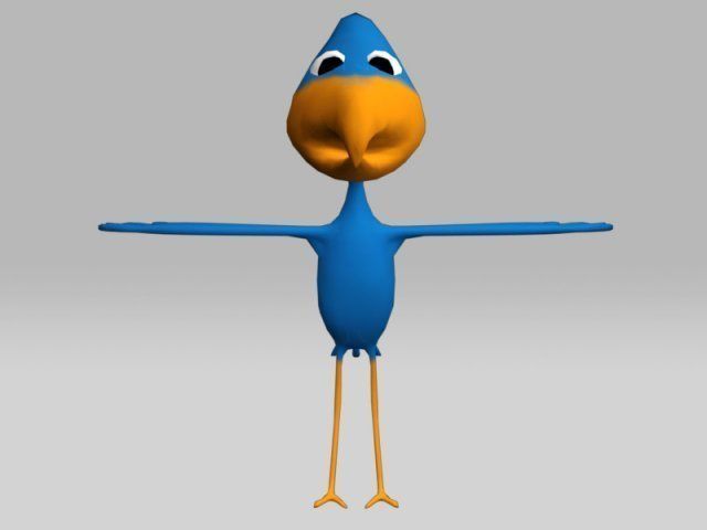 Animated Cartoon Bird - Game Ready Low-poly 3D model_12