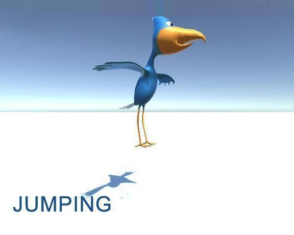 Animated Cartoon Bird - Game Ready Low-poly 3D model_4