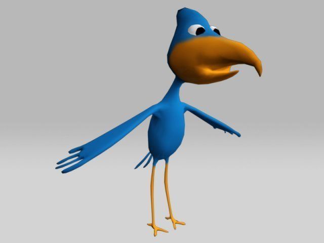 Animated Cartoon Bird - Game Ready Low-poly 3D model_11
