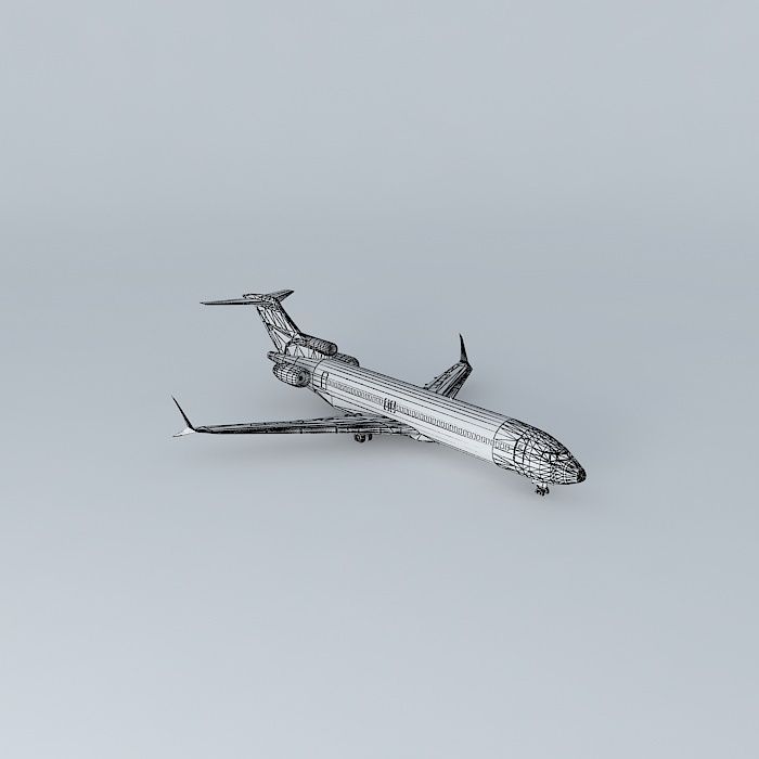 Template Boeing 727 2X Fict Free 3D model_3