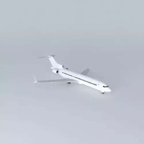 Template  Boeing 727 2X Fict Free 3D model