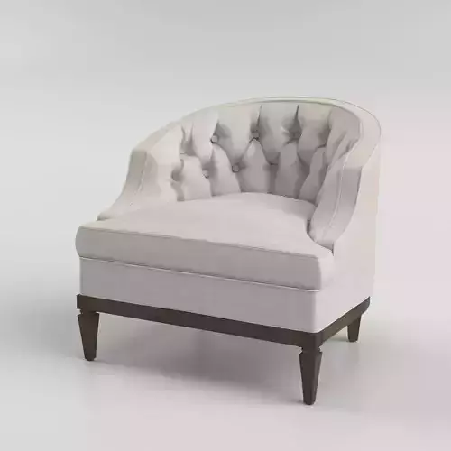 Armchair upholstered linen with wood legs