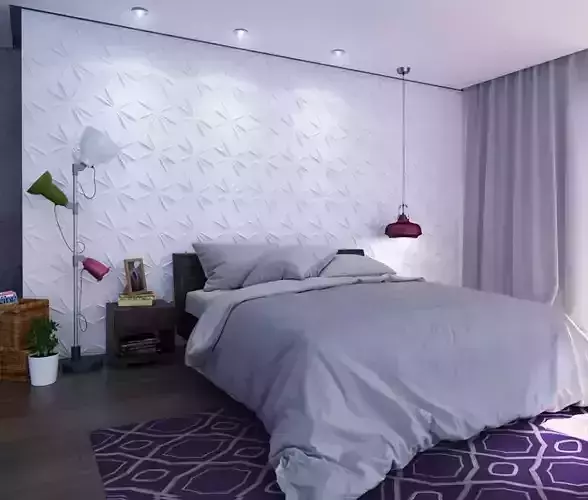 Bedroom modern with walls and accents