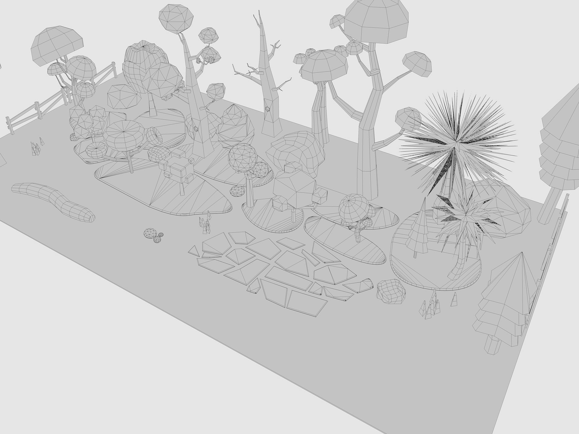 Cartoon Tree low poly Low-poly 3D model_11