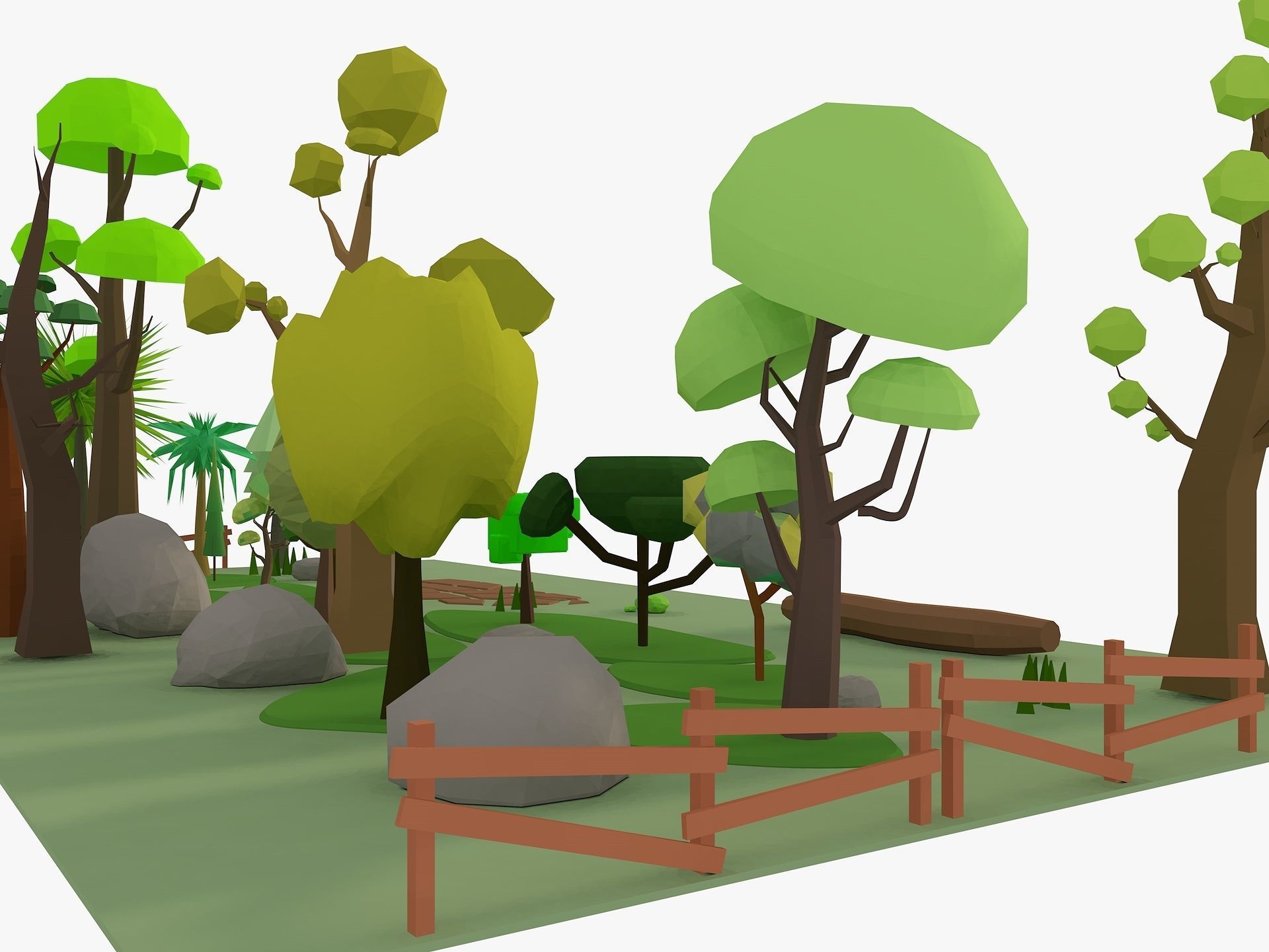 Cartoon Tree low poly Low-poly 3D model_5