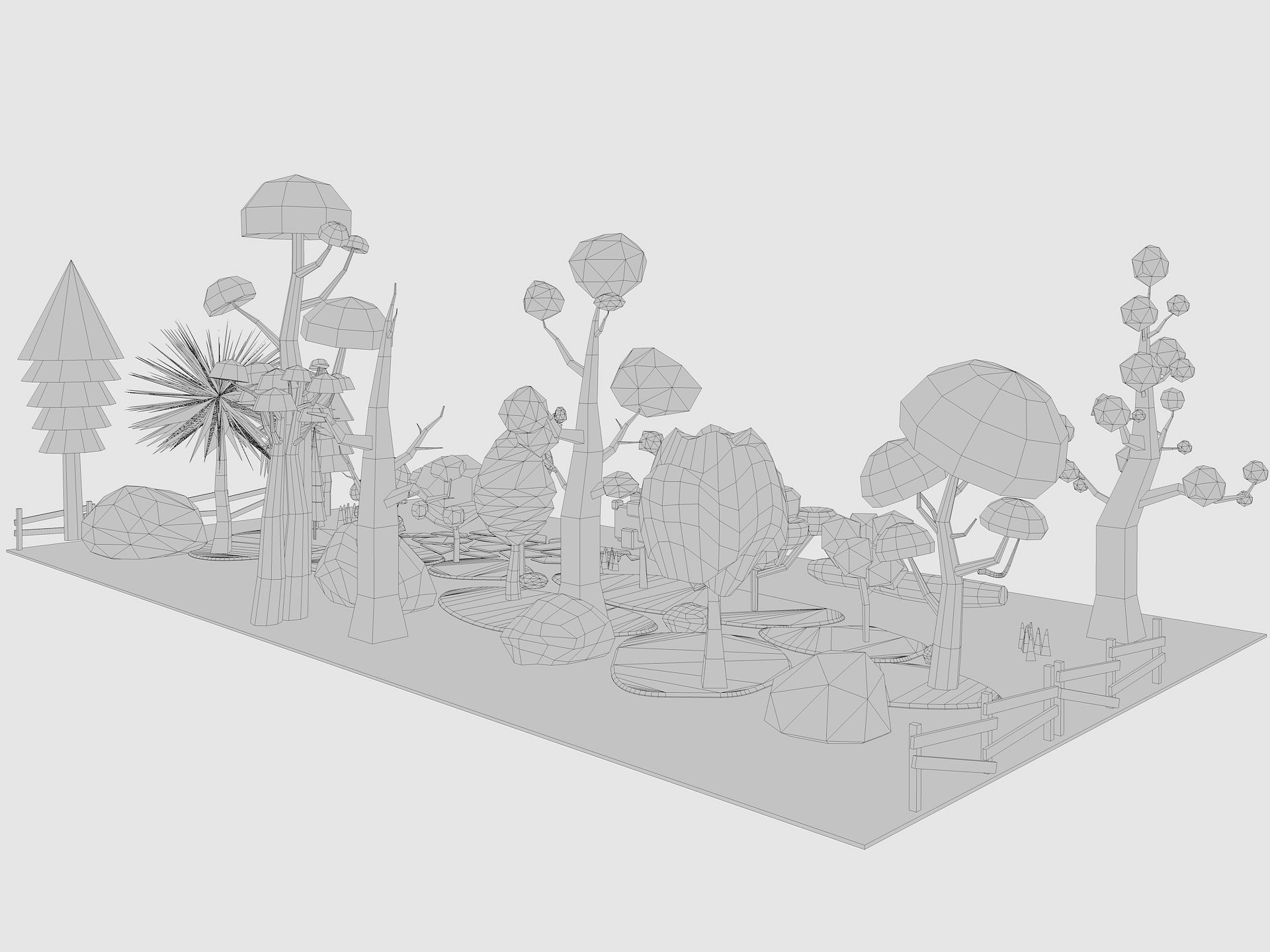 Cartoon Tree low poly Low-poly 3D model_10