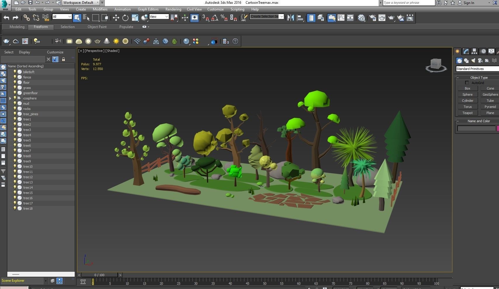 Cartoon Tree low poly Low-poly 3D model_17