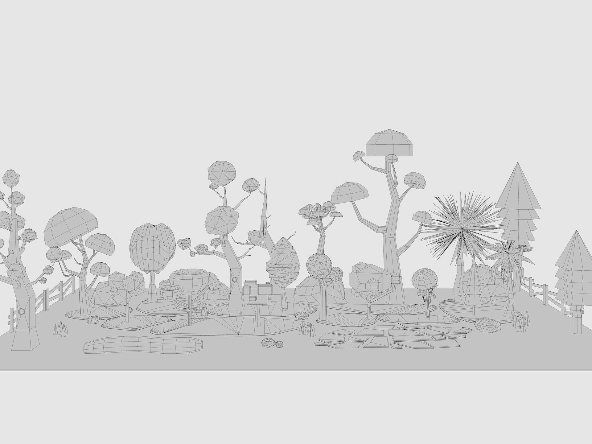 Cartoon Tree low poly Low-poly 3D model_8