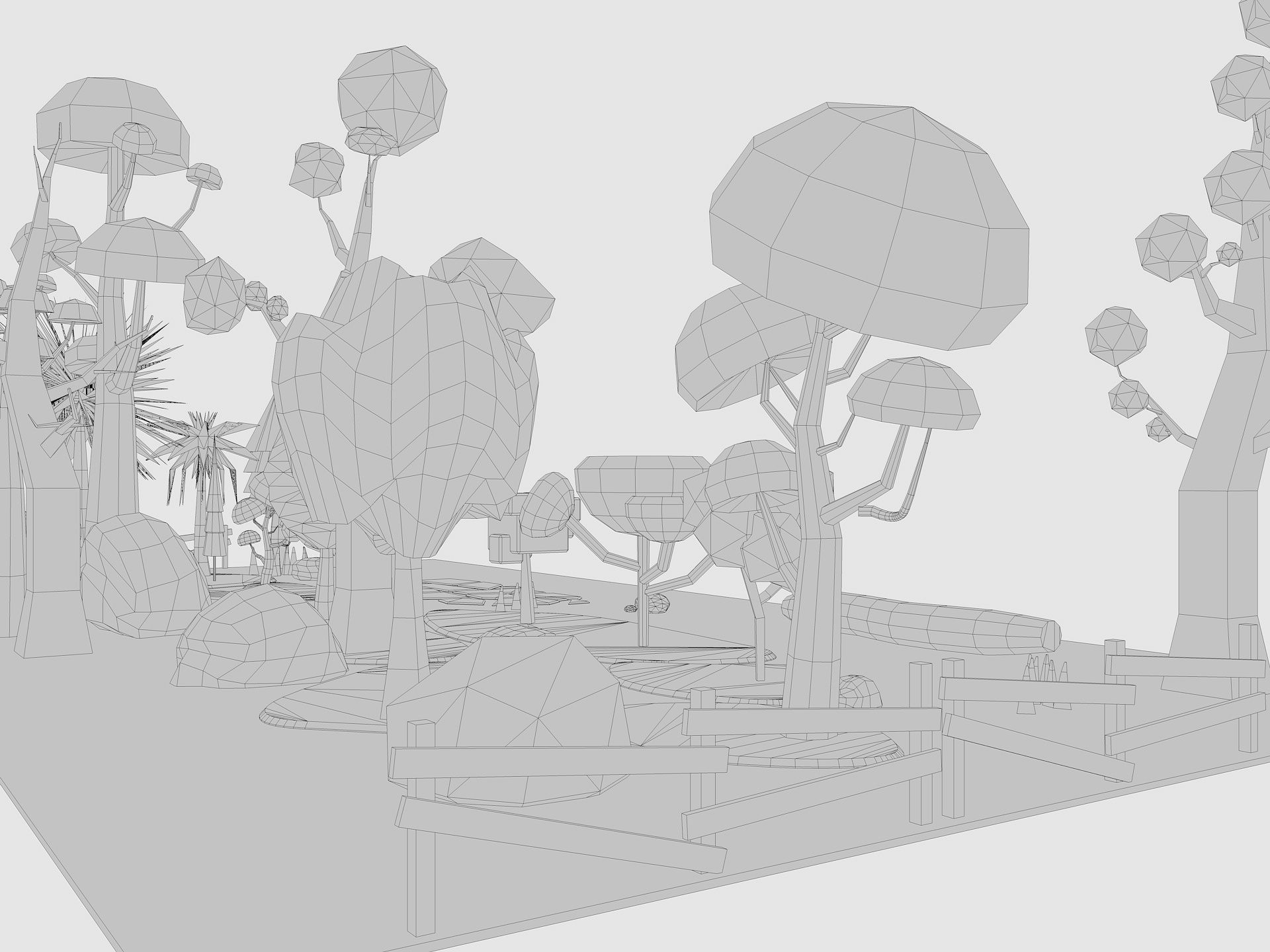 Cartoon Tree low poly Low-poly 3D model_12