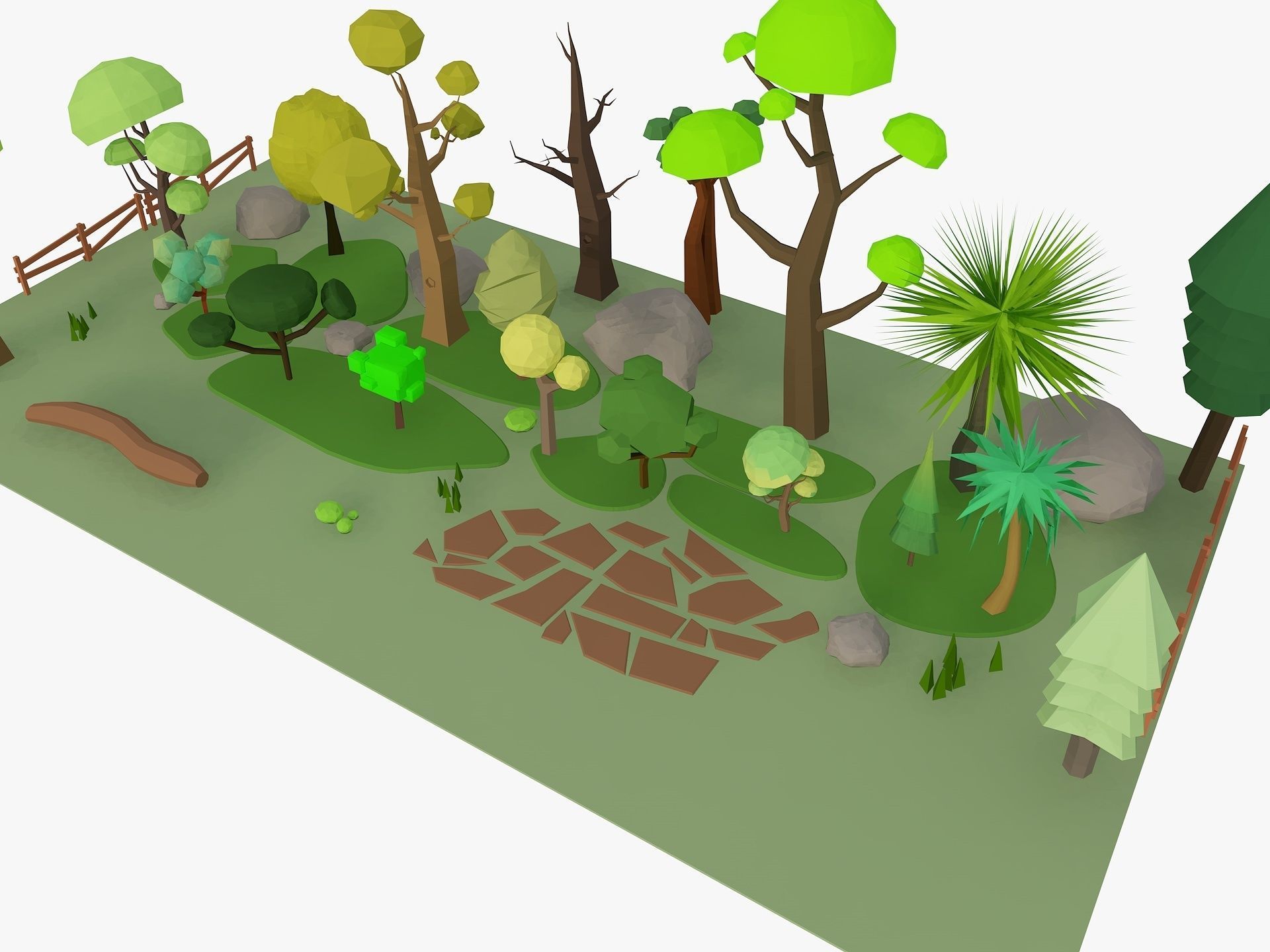 Cartoon Tree low poly Low-poly 3D model_2