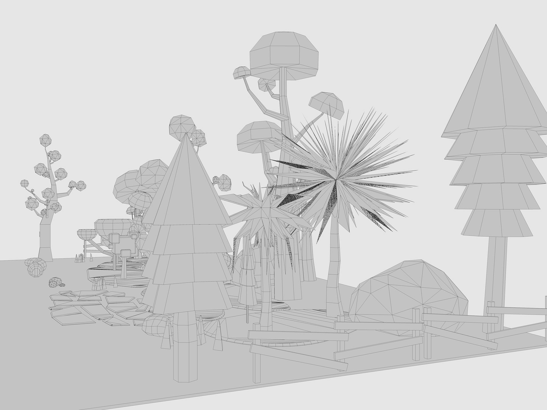 Cartoon Tree low poly Low-poly 3D model_13