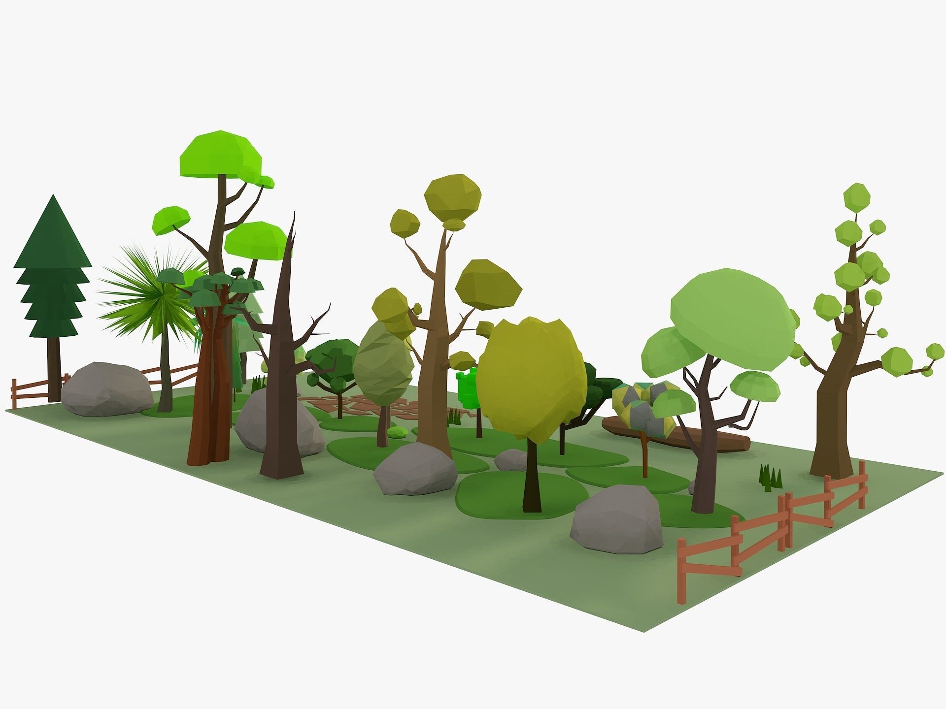 Cartoon Tree low poly Low-poly 3D model_4