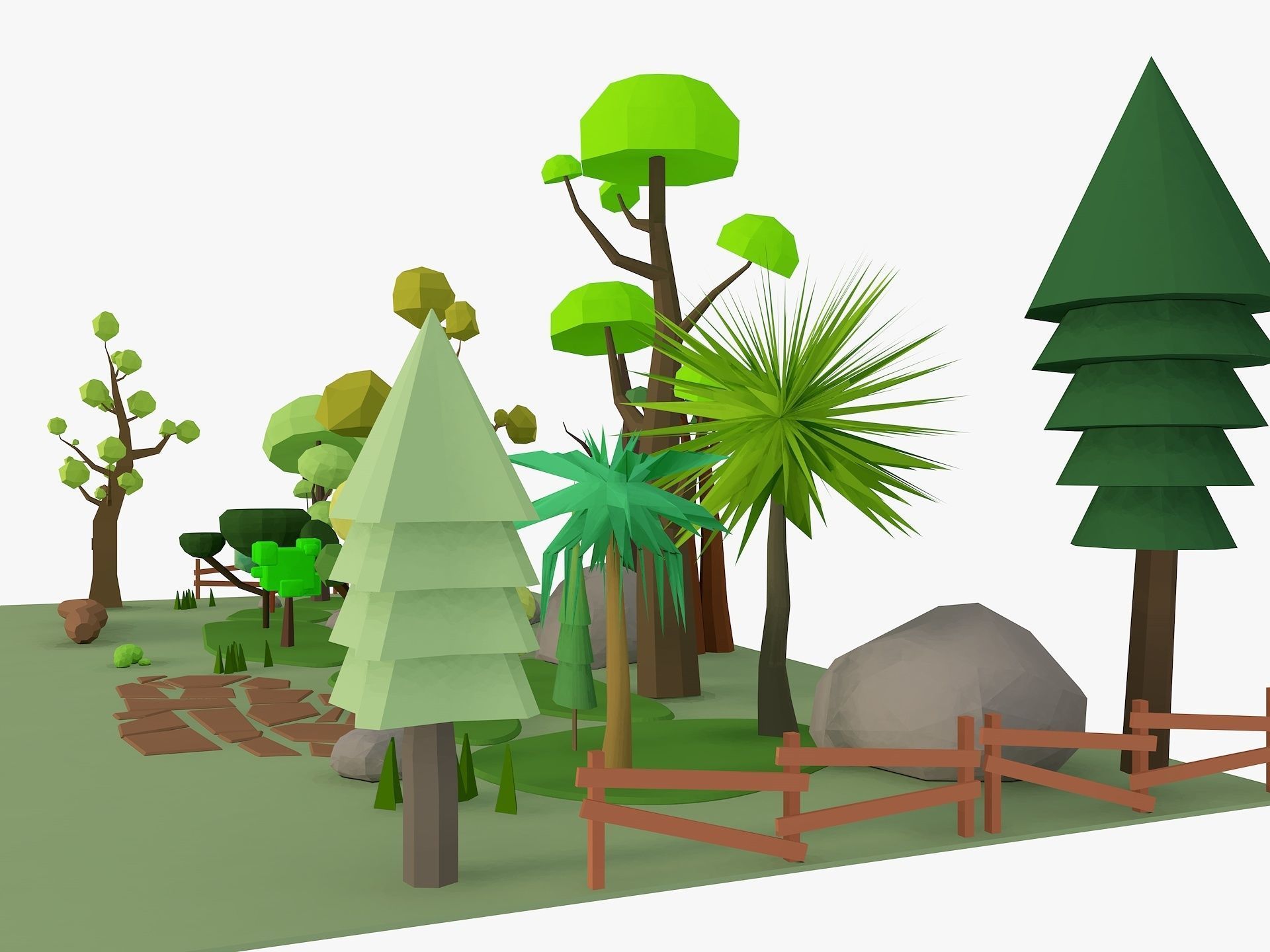 Cartoon Tree low poly Low-poly 3D model_6