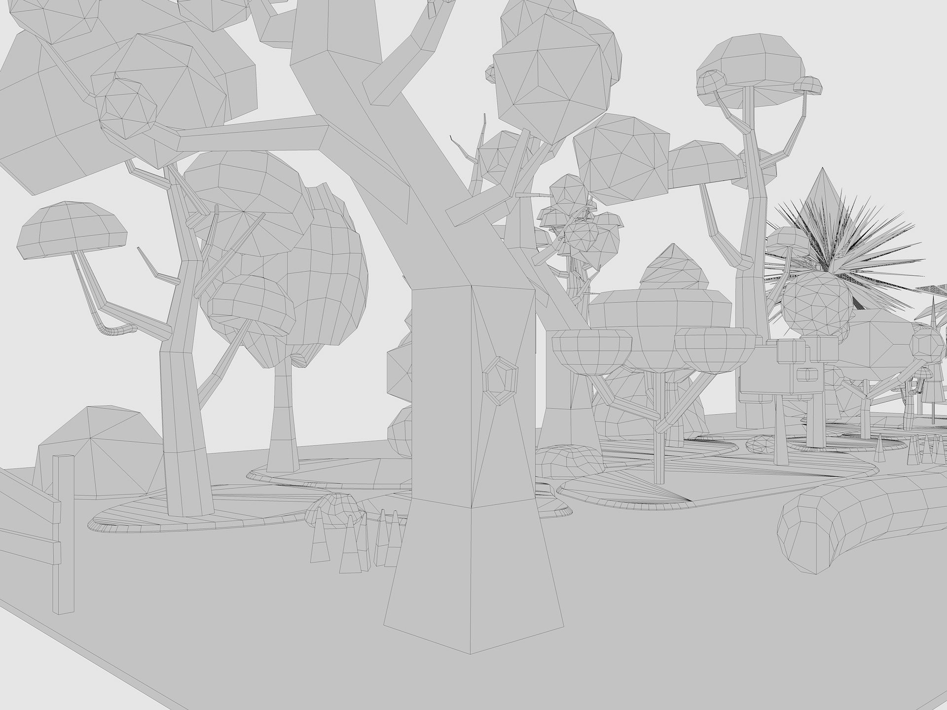 Cartoon Tree low poly Low-poly 3D model_14