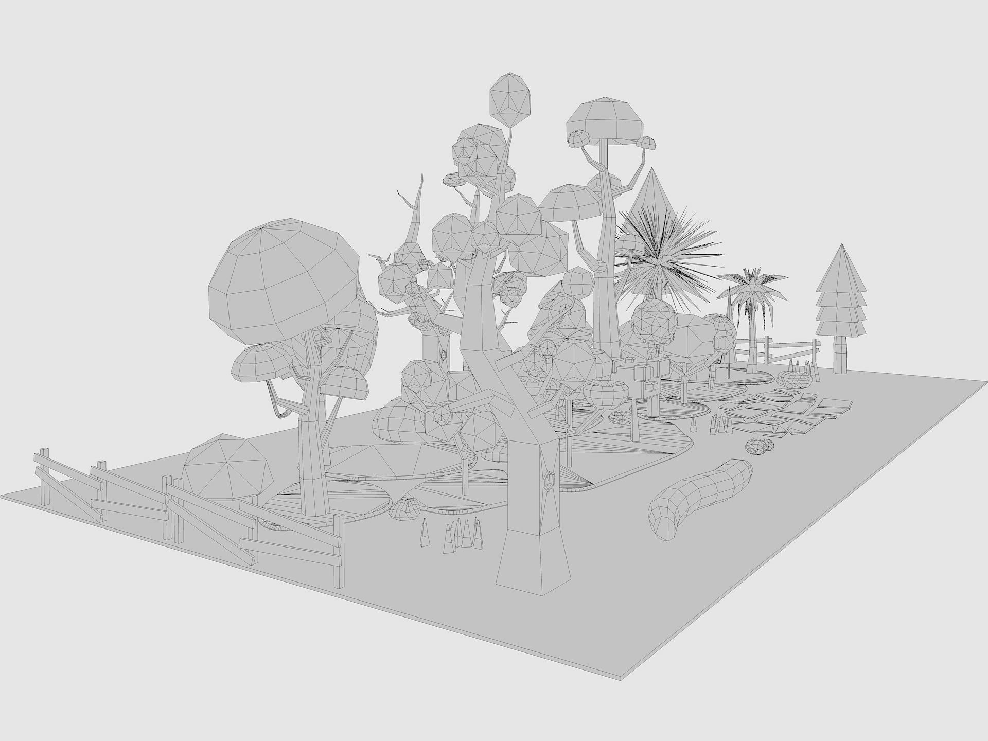 Cartoon Tree low poly Low-poly 3D model_15