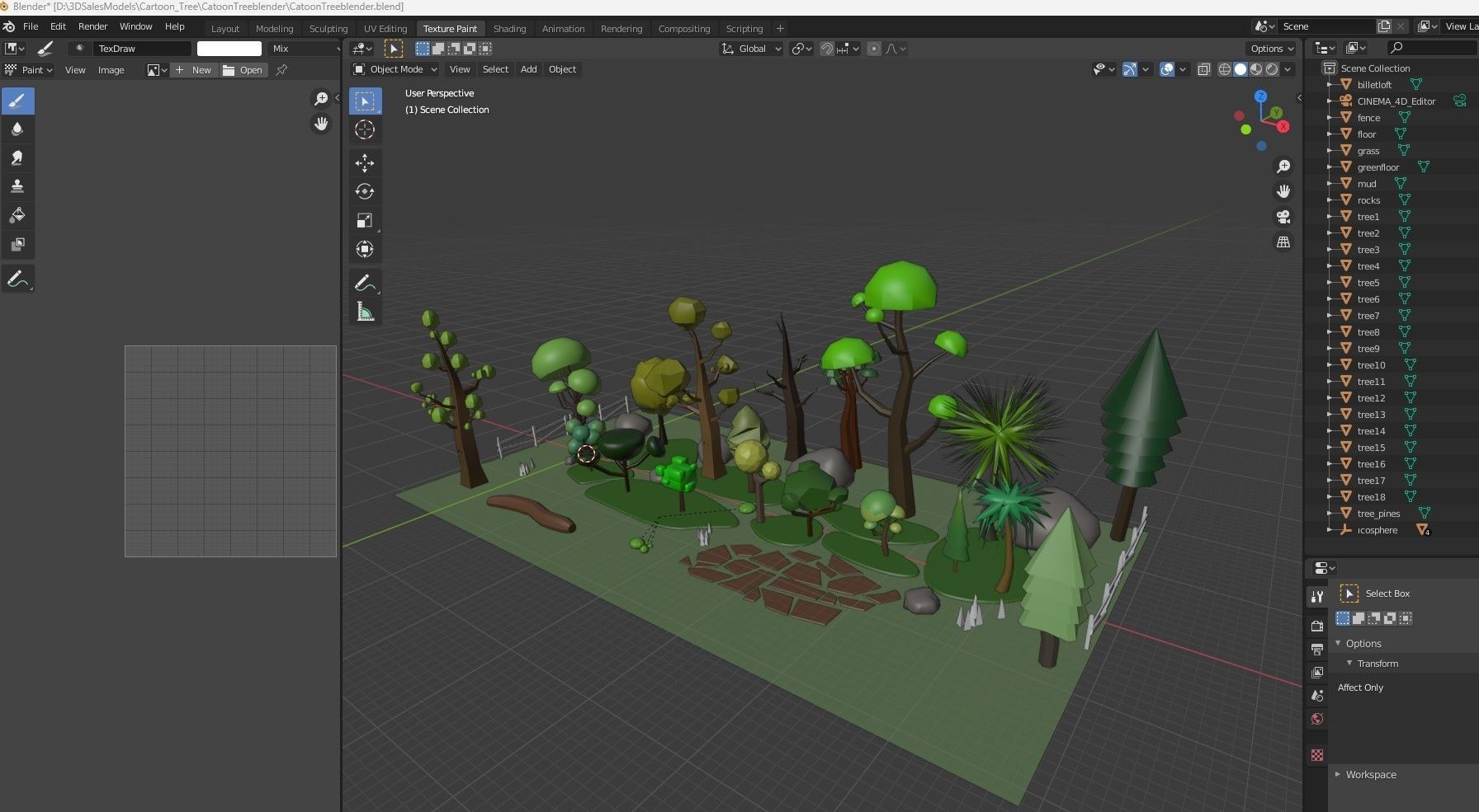 Cartoon Tree low poly Low-poly 3D model_16