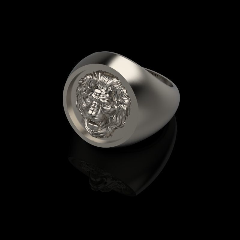 Ring design with lion 3dm stl 3D print model 3D print model_3