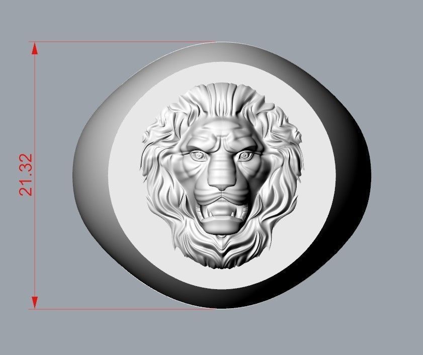 Ring design with lion 3dm stl 3D print model 3D print model_15
